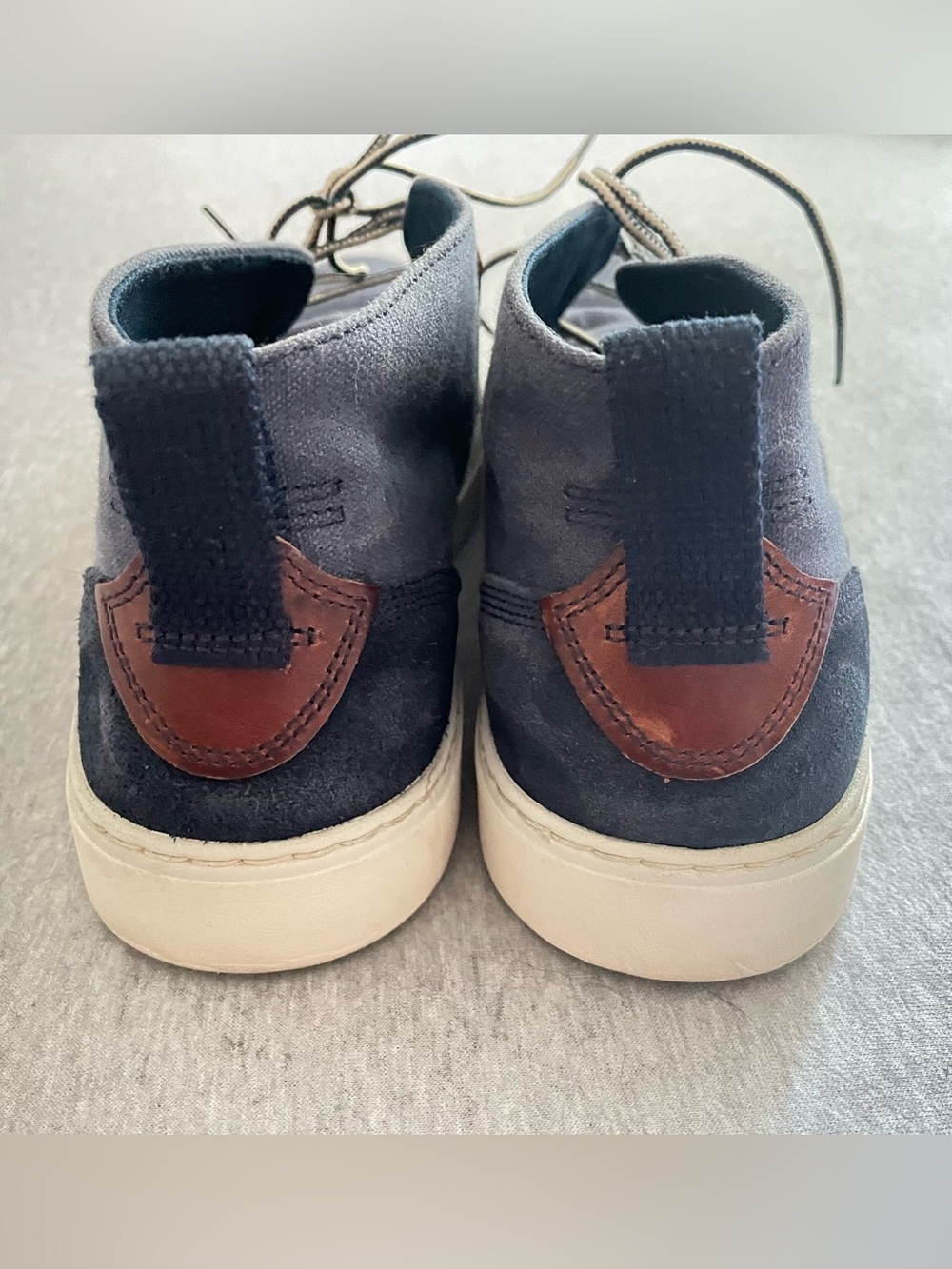 Timberland Men’s Size 12 Blue/Brown Canvas High Top Sensorflex Lace Up Shoes - Picture 4 of 8